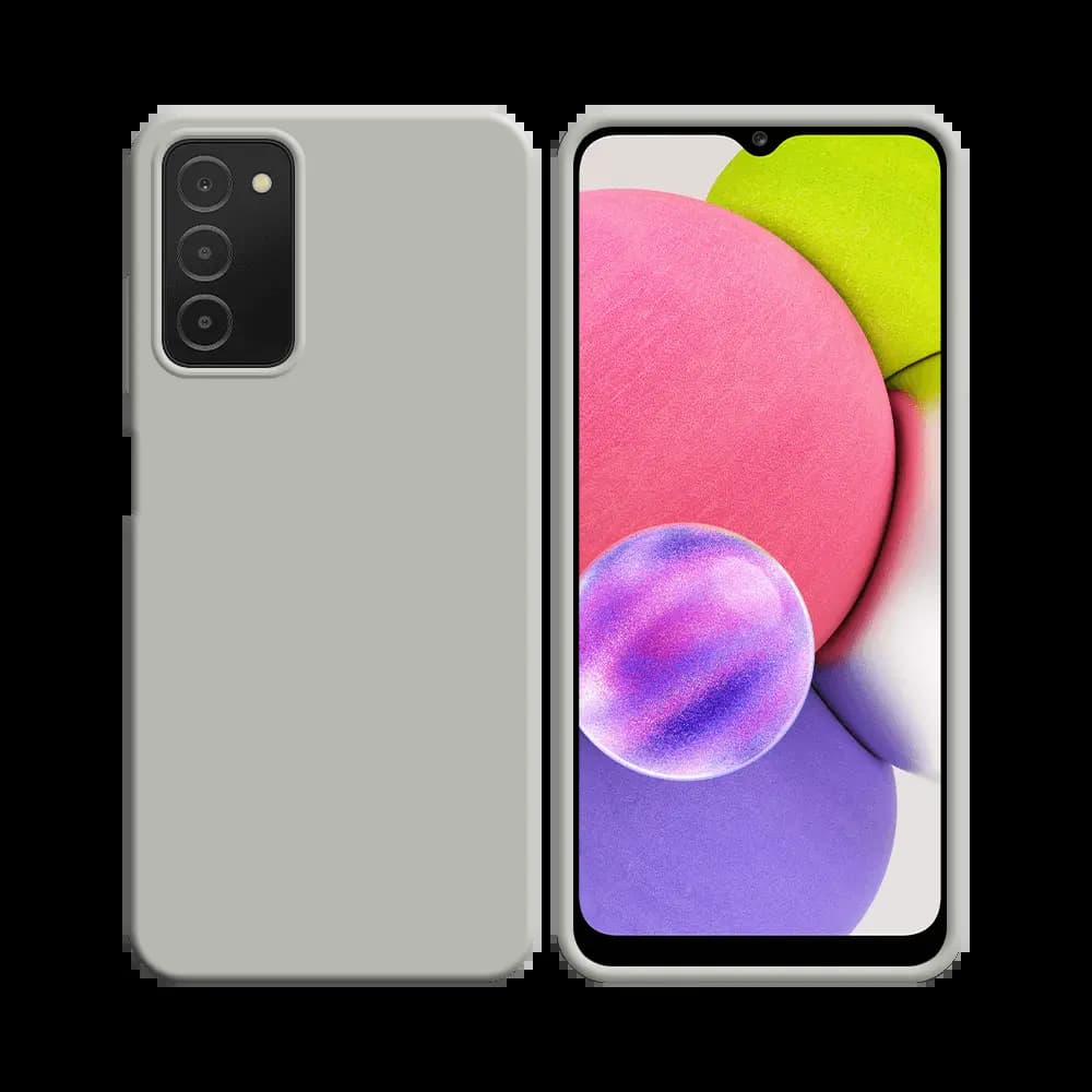 Coque Silicone Compatible pour Samsung Galaxy A03s Blanc