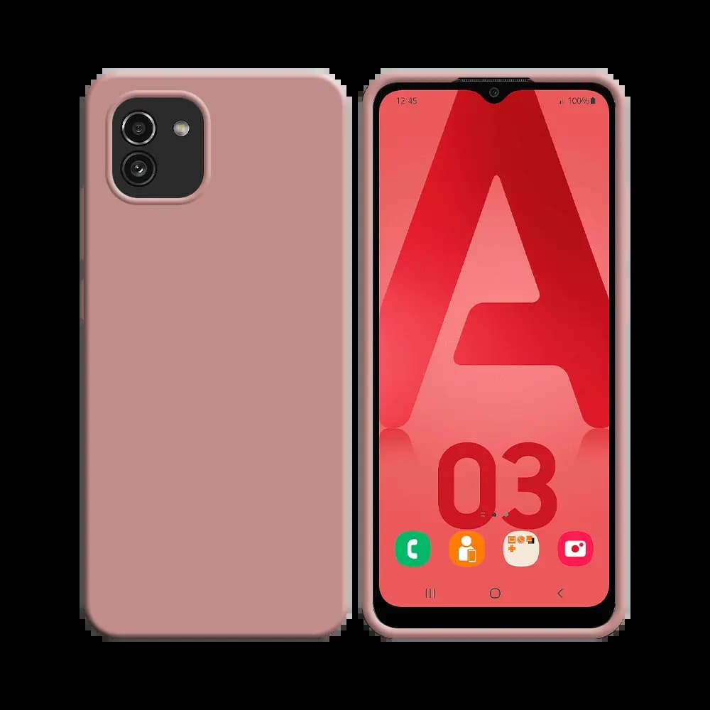 Coque Silicone Compatible pour Samsung Galaxy A03 A035F (#17) Rose