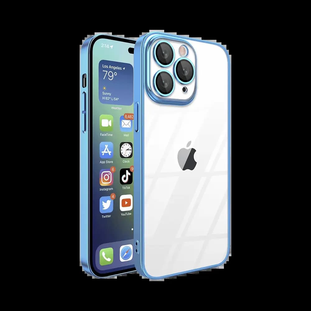 Coque de Protection Crystal Glass JMGOKIT pour Apple iPhone 16 Pro Max Bleu