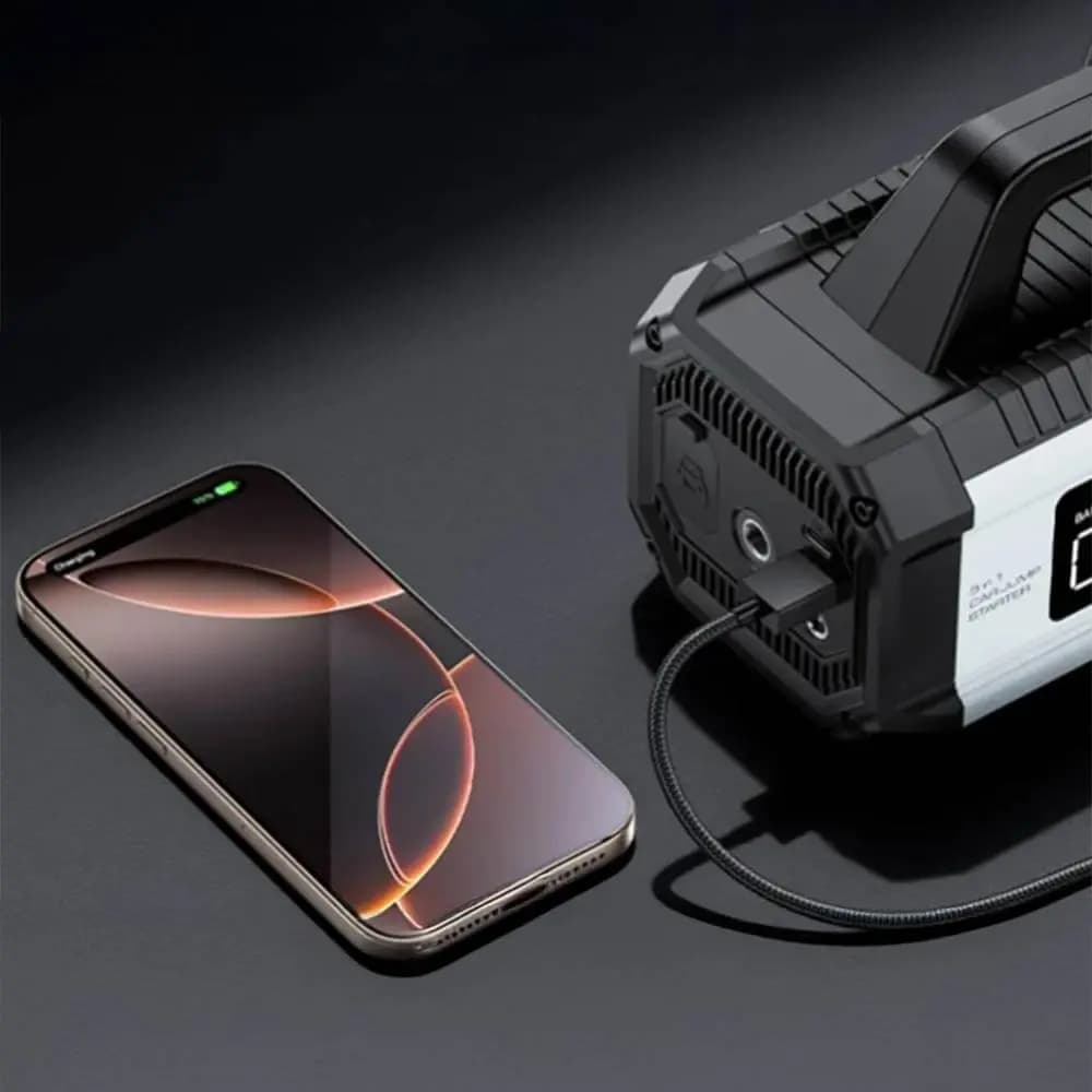 Booster pour Batterie Voiture Yesido 10000mAh avec Gonfleur pour Voiture, Vélo et Ballon Noir - Vue 4