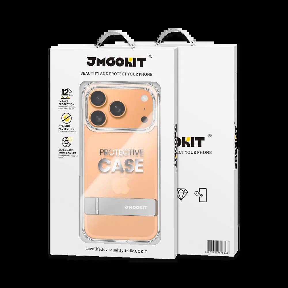 Coque de Protection Metal Bracket JMGOKIT pour Apple iPhone 17 Pro Transparent