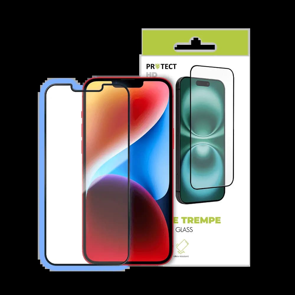Verre Trempé HD PROTECT pour Apple iPhone 13 Pro, iPhone 13, iPhone 14 & iPhone 16e Transparent