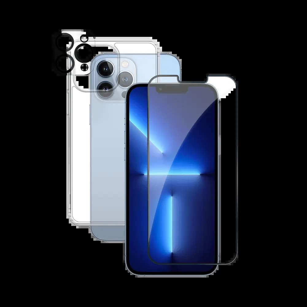 Pack de Protection Coque + Protection Lentille + Verre Trempé PROTECT pour Apple iPhone 13 Pro Max Transparent