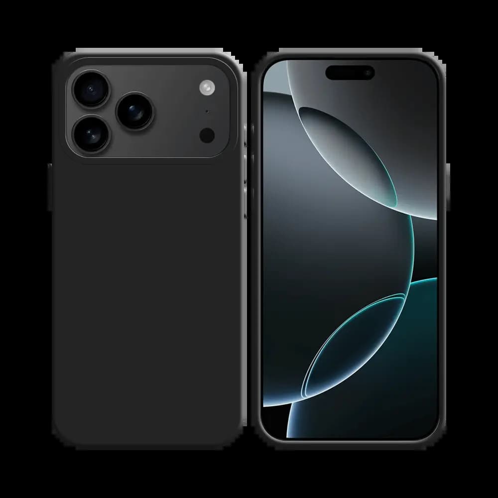 Coque Silicone Compatible pour Apple iPhone 17 Pro Max Noir