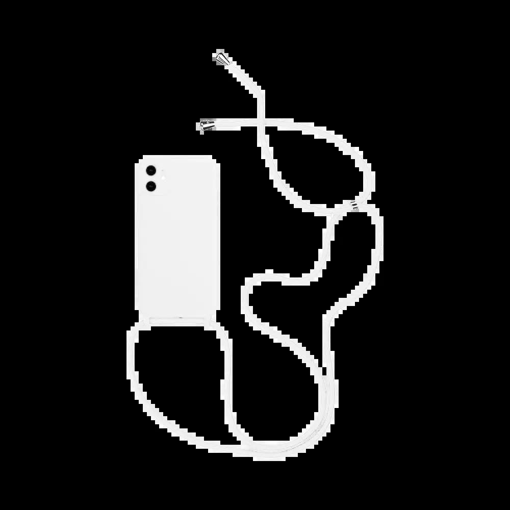 Coque Silicone avec Cordon Apple iPhone 12 Mini Blanc