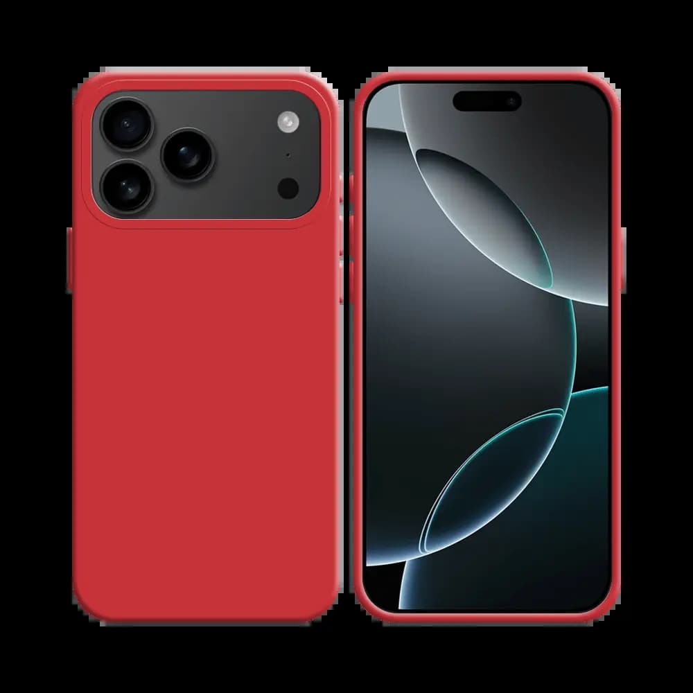 Coque Silicone Compatible pour Apple iPhone 17 Pro Rouge