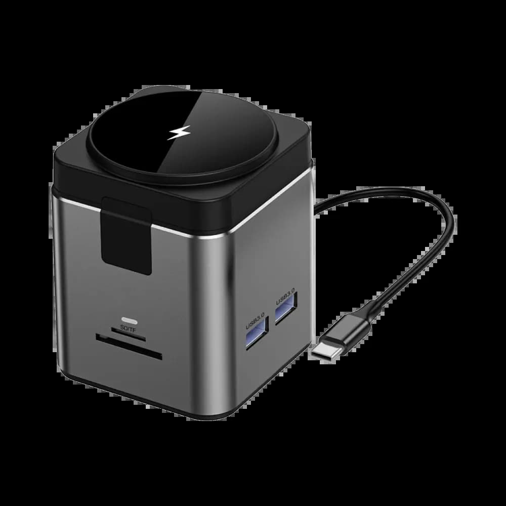 Station D'Accueil Multiport Wiwu USB-C 9 en 1 avec Charge Magnétique 100W Gris