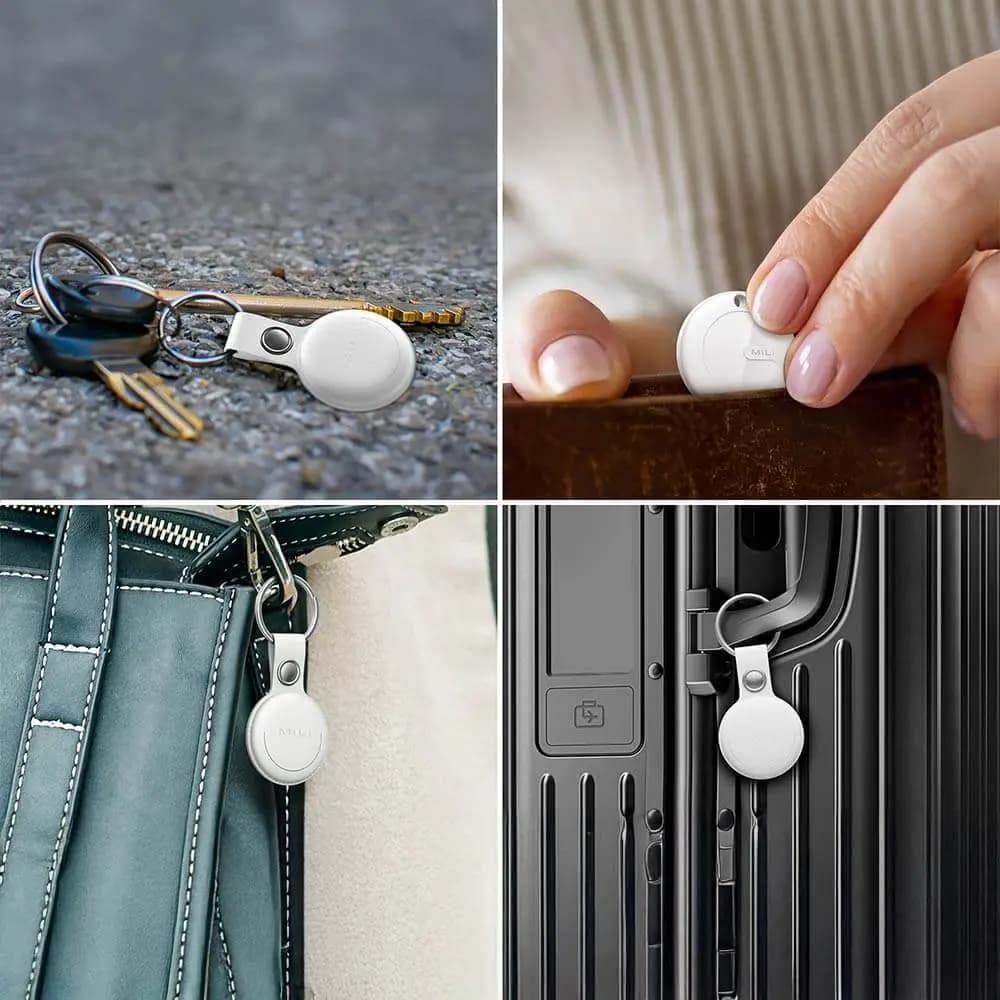 Traceur GPS MILI MiTag iOS avec Étui (x3) Blanc