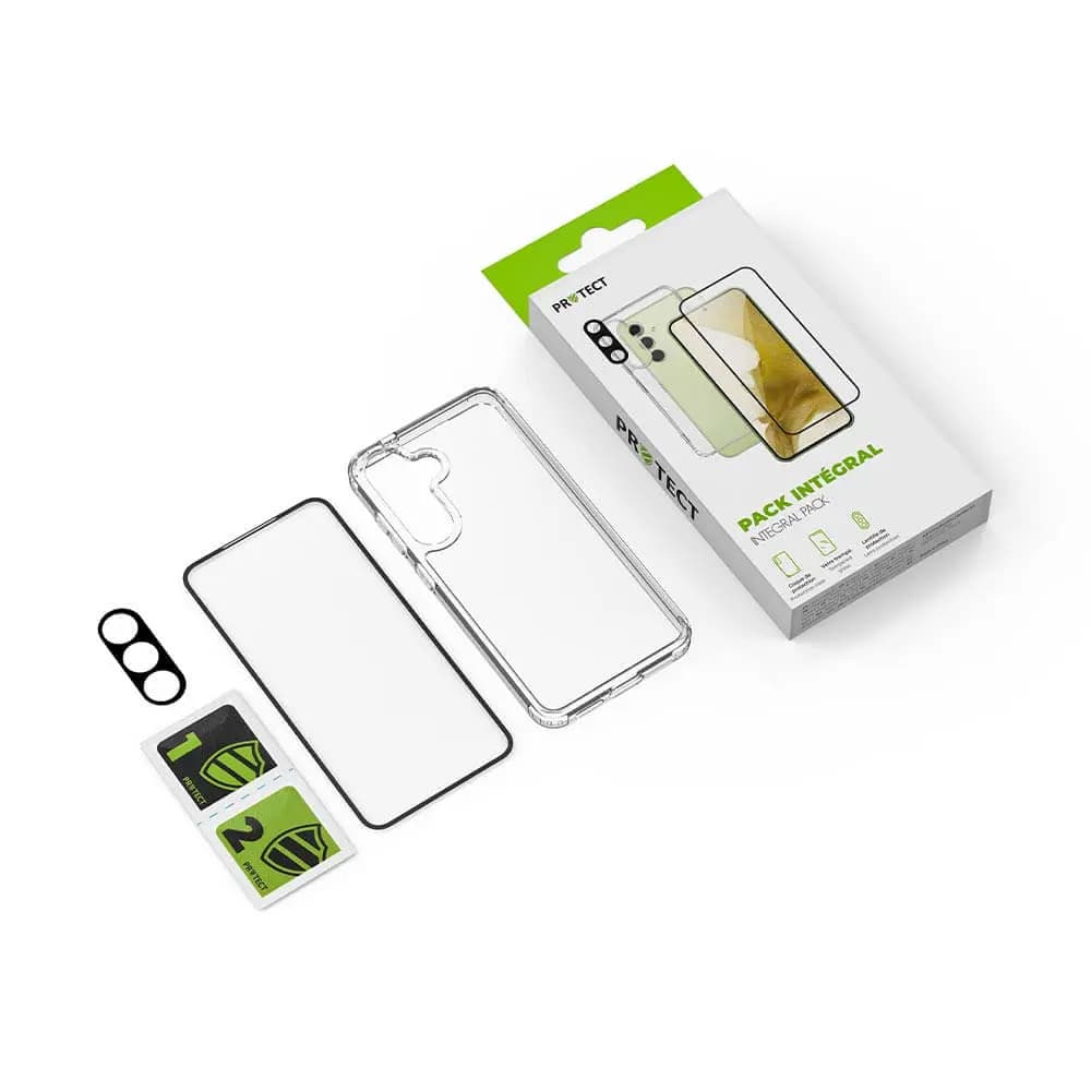 Pack de Protection Coque + Protection Lentille + Verre Trempé PROTECT pour Samsung Galaxy S24 5G Transparent