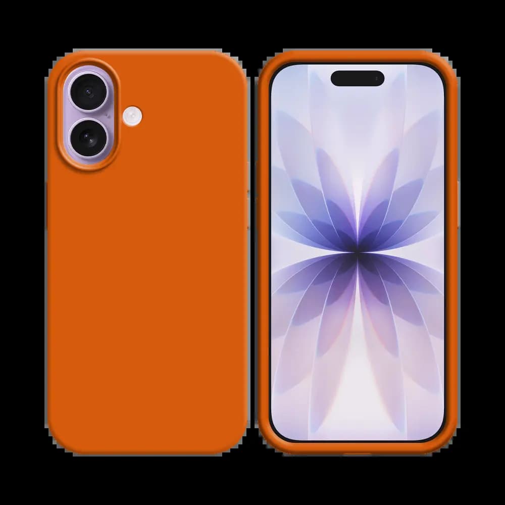 Coque Silicone Compatible pour Apple iPhone 17 Orange