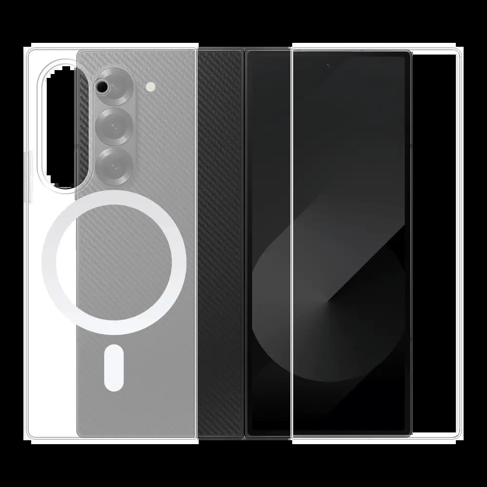 Coque Silicone MagSafe Compatible pour Samsung Galaxy Z Fold 6 5G Transparent