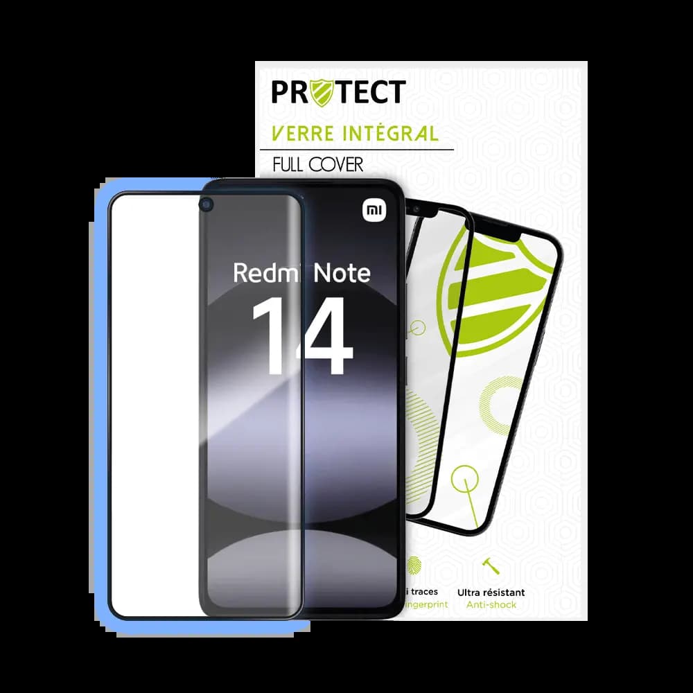 Verre trempé intégral 5D 9H – protection écran Xiaomi Redmi Note 14 4G – PROTECT Noir