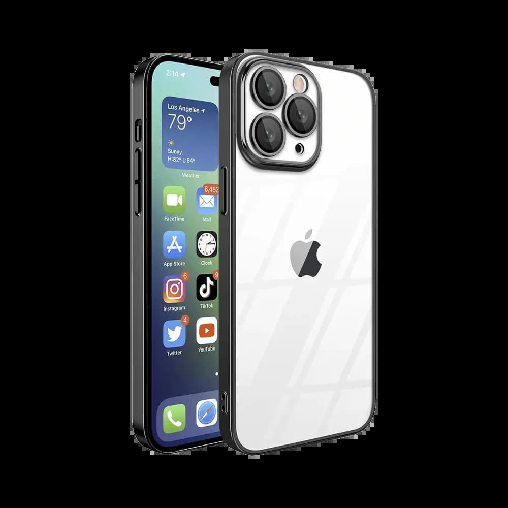 Coque de Protection Crystal Glass JMGOKIT pour Apple iPhone 16 Pro Max Noir