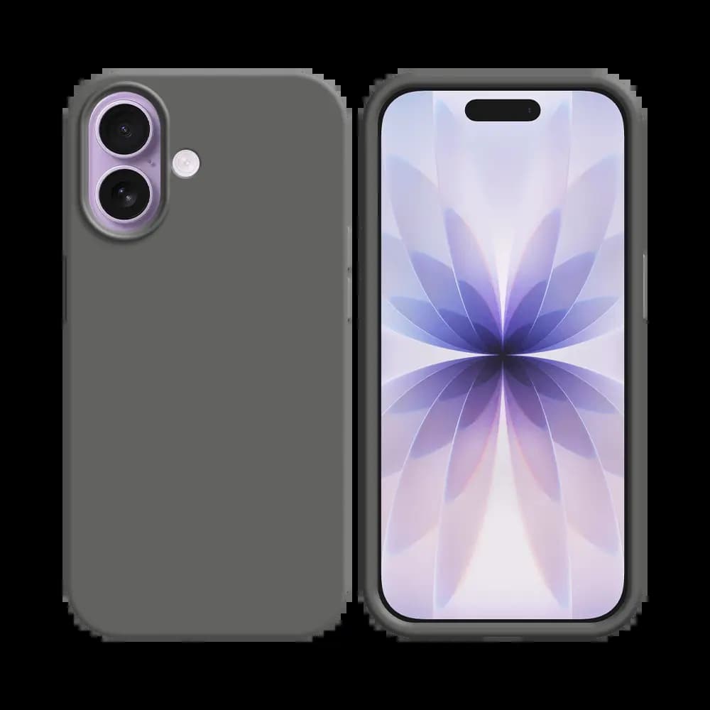 Coque Silicone Compatible pour Apple iPhone 17 Gris Foncé