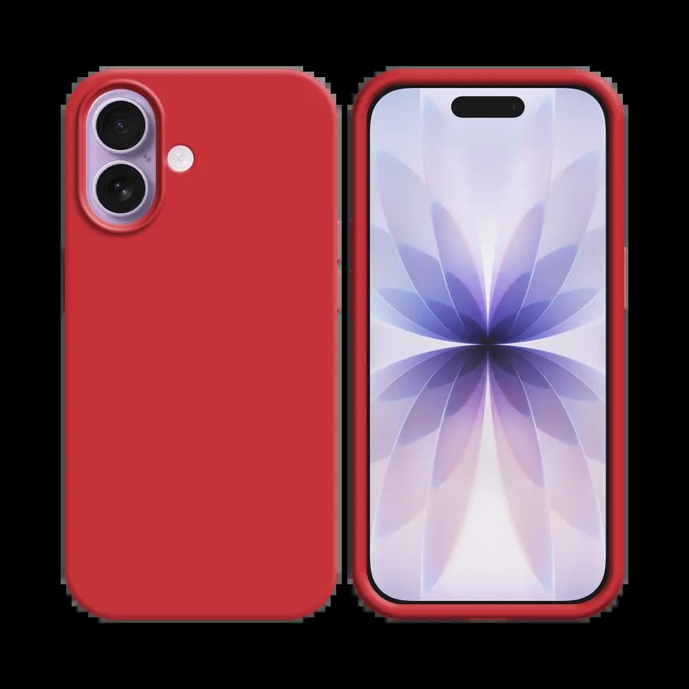 Coque Silicone Compatible pour Apple iPhone 17 Rouge