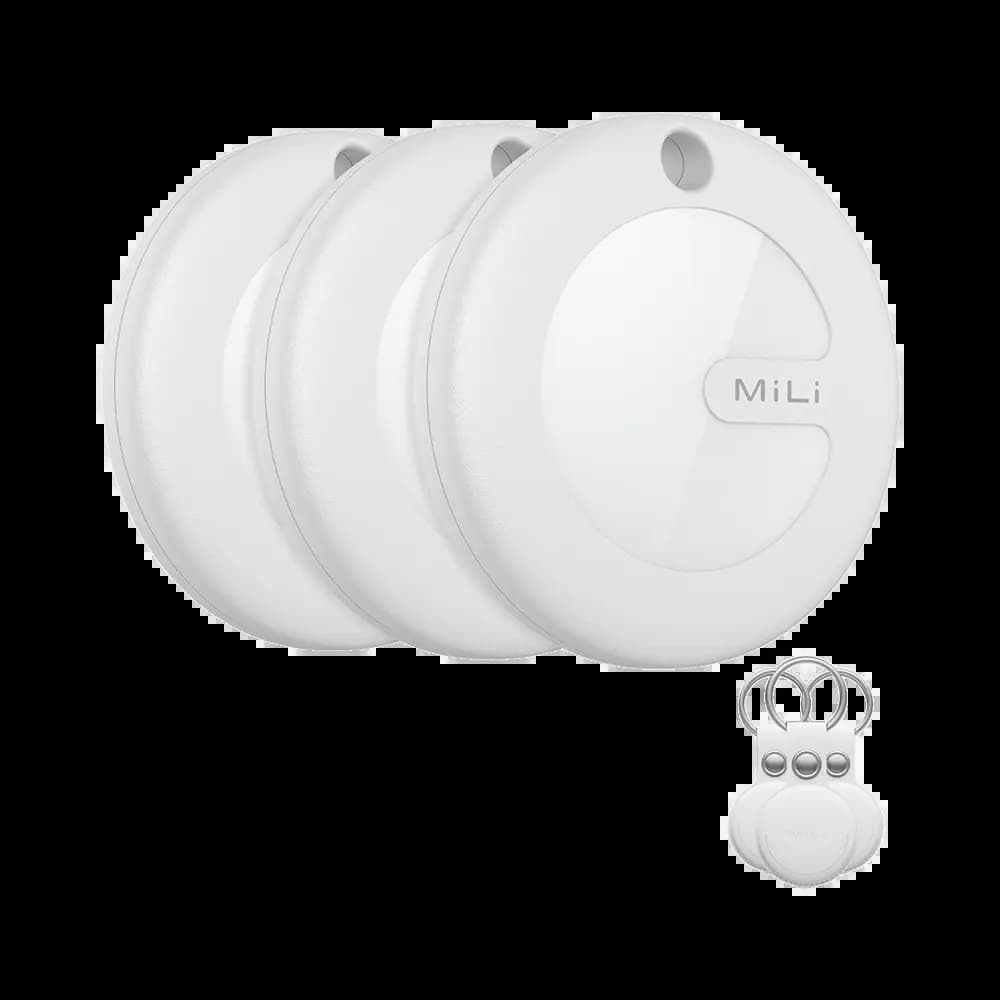 Traceur GPS MILI MiTag iOS avec Étui (x3) Blanc
