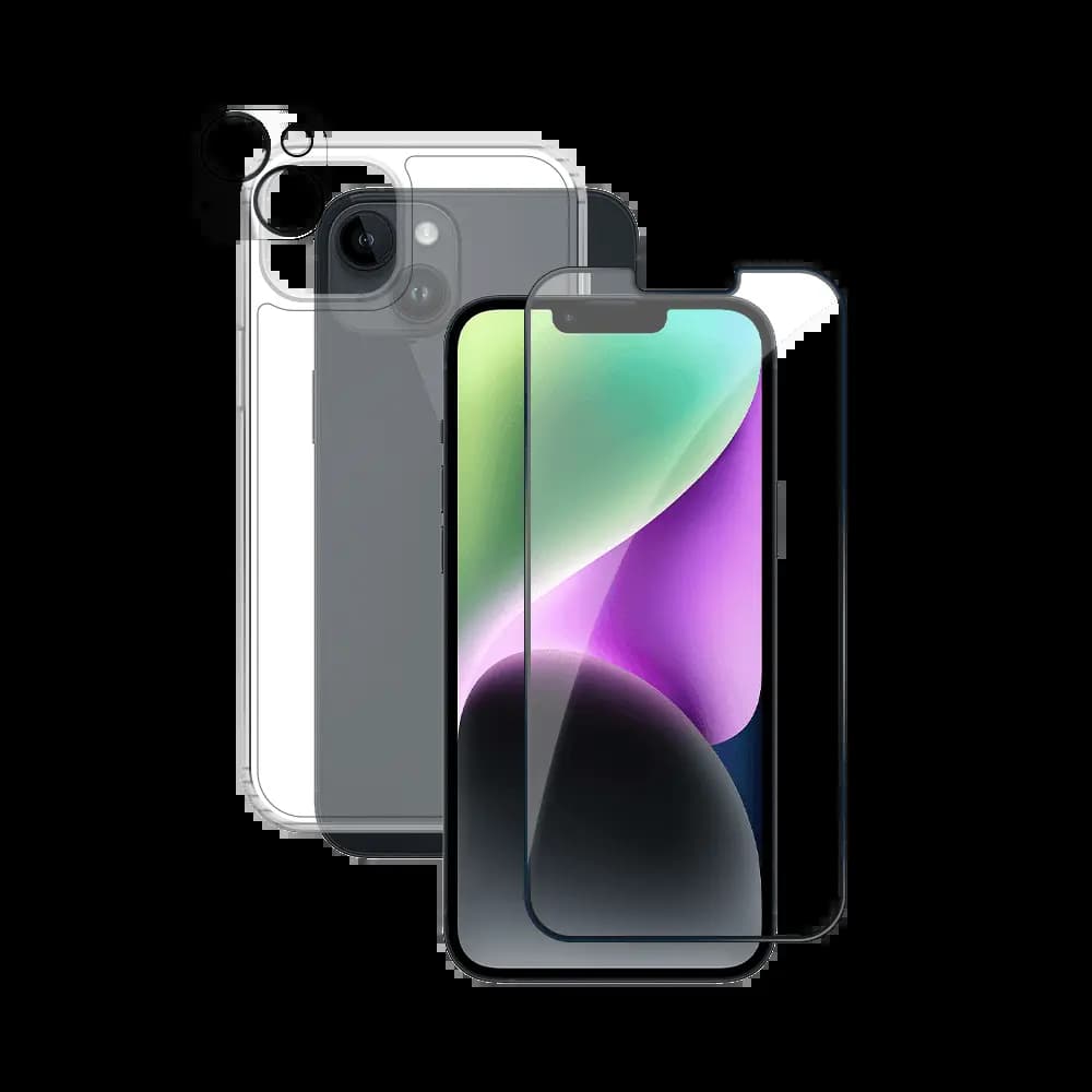 Pack de Protection Coque + Protection Lentille + Verre Trempé PROTECT pour Apple iPhone 14 Plus Transparent