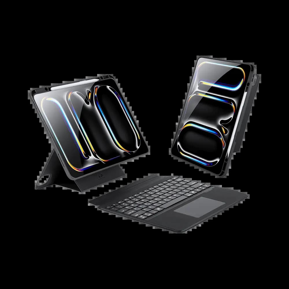 Housse de Protection avec Clavier Rétroéclairé Dux Ducis pour Apple iPad Pro 13" M4 (7e génération) Noir