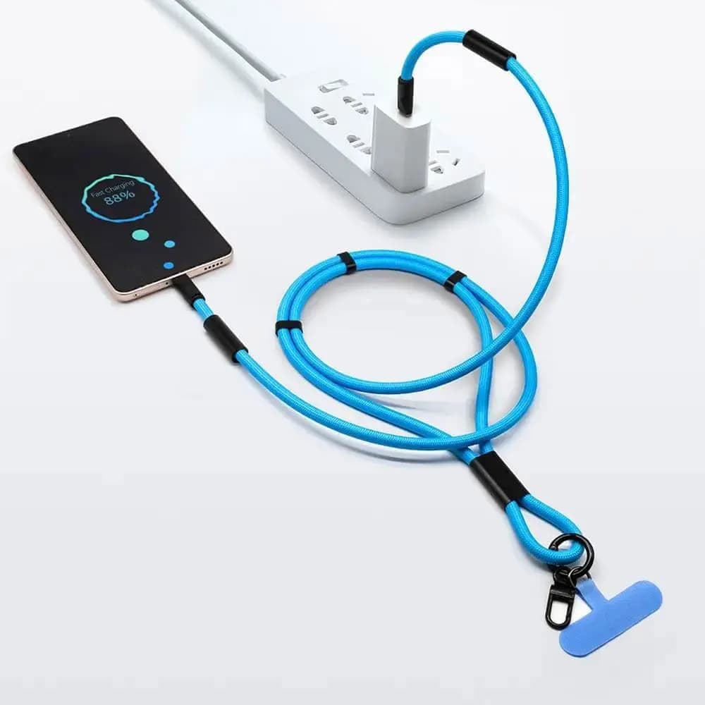 Tour de Cou Smartphone avec Câble Type-C vers Lightning Noir