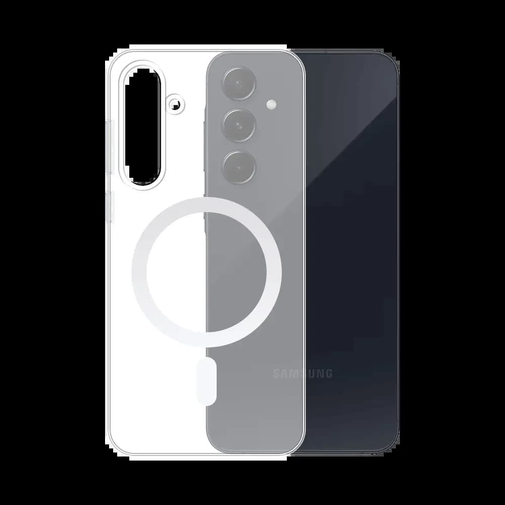Coque Silicone MagSafe Compatible pour Samsung Galaxy A55 5G Transparent