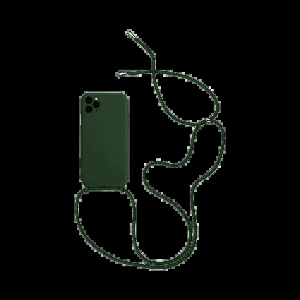 Coque Silicone avec Cordon Apple iPhone 13 Pro Max Vert Foncé