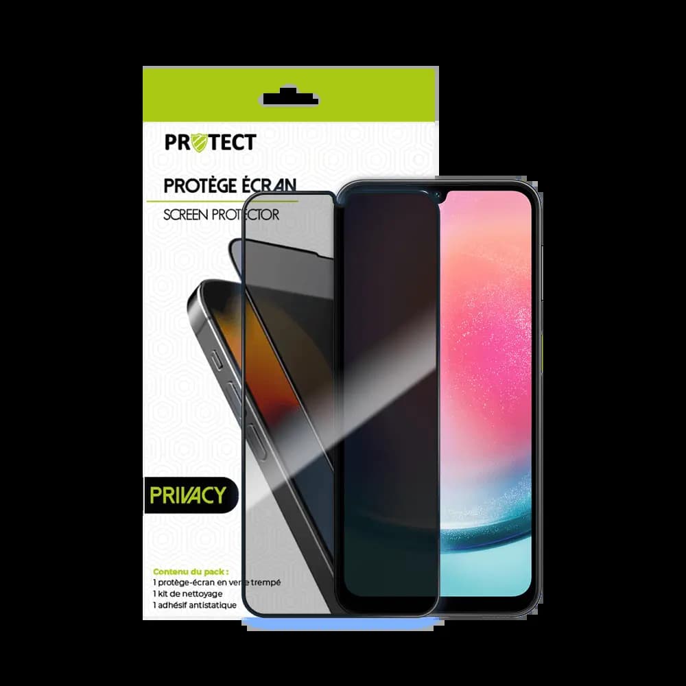 Verre Trempé PRIVACY PROTECT pour Samsung Galaxy A24 4G, Galaxy A25 5G, Galaxy A15 Transparent