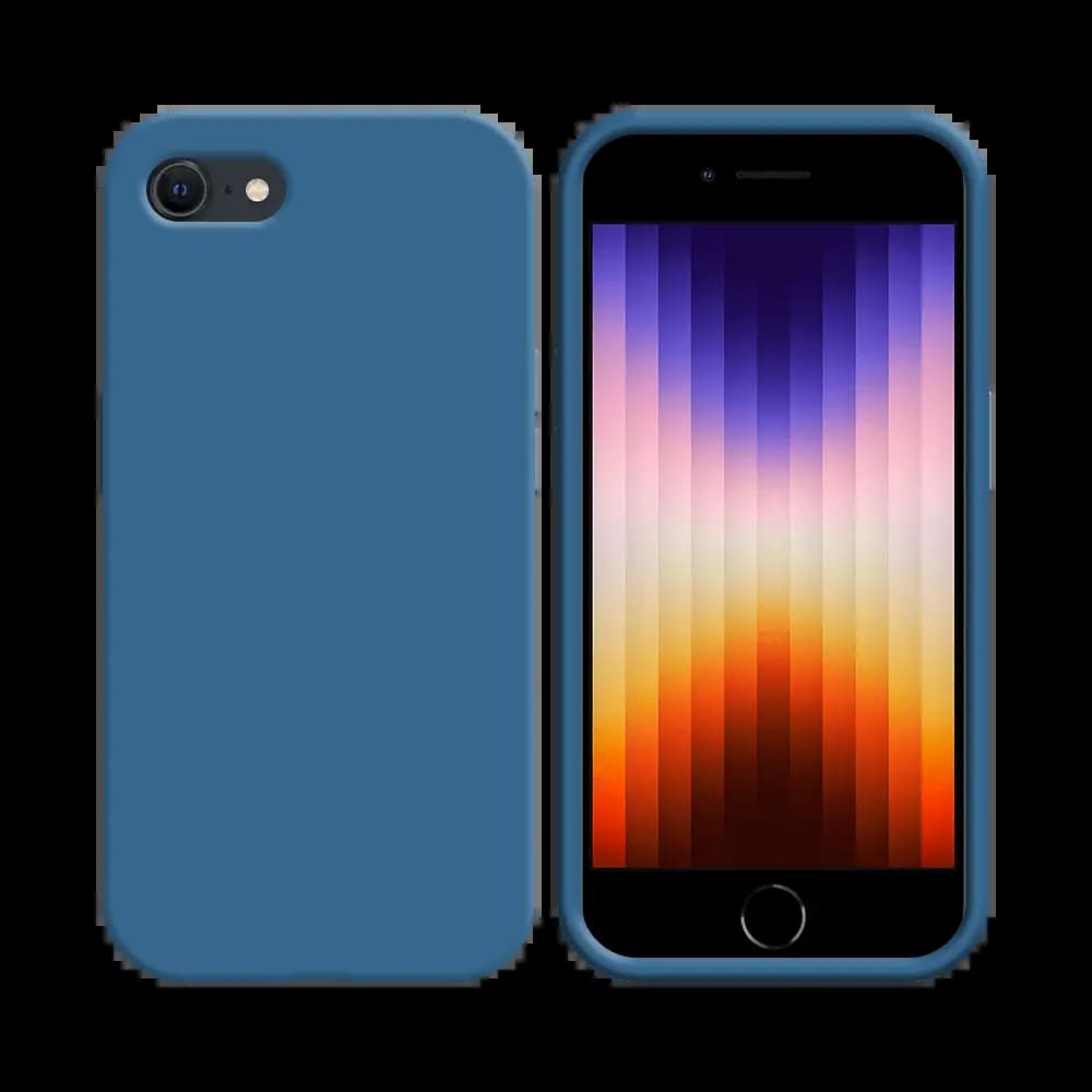 Coque Silicone Compatible pour Apple iPhone 7, 8 & iPhone SE (2nd & 3e Gen) Bleu Marine