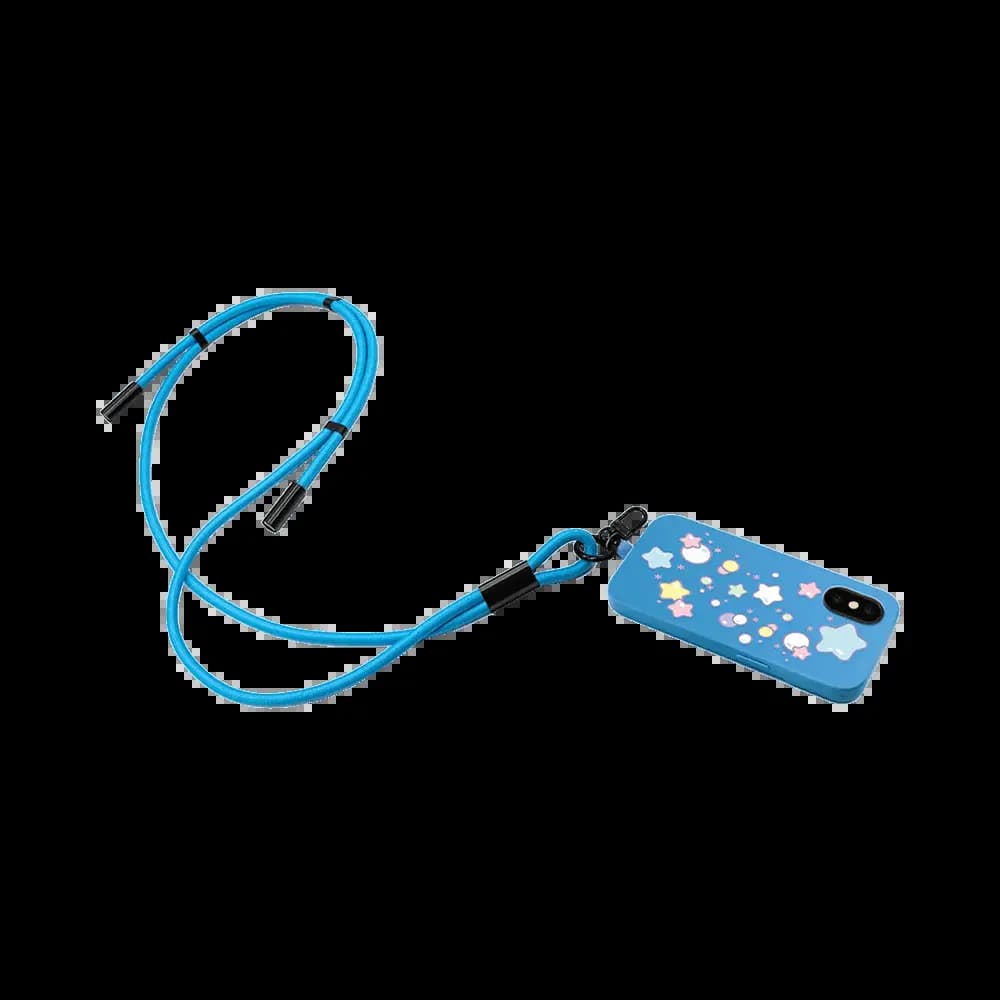 Tour de Cou Smartphone avec Câble Type-C vers Type-C Bleu