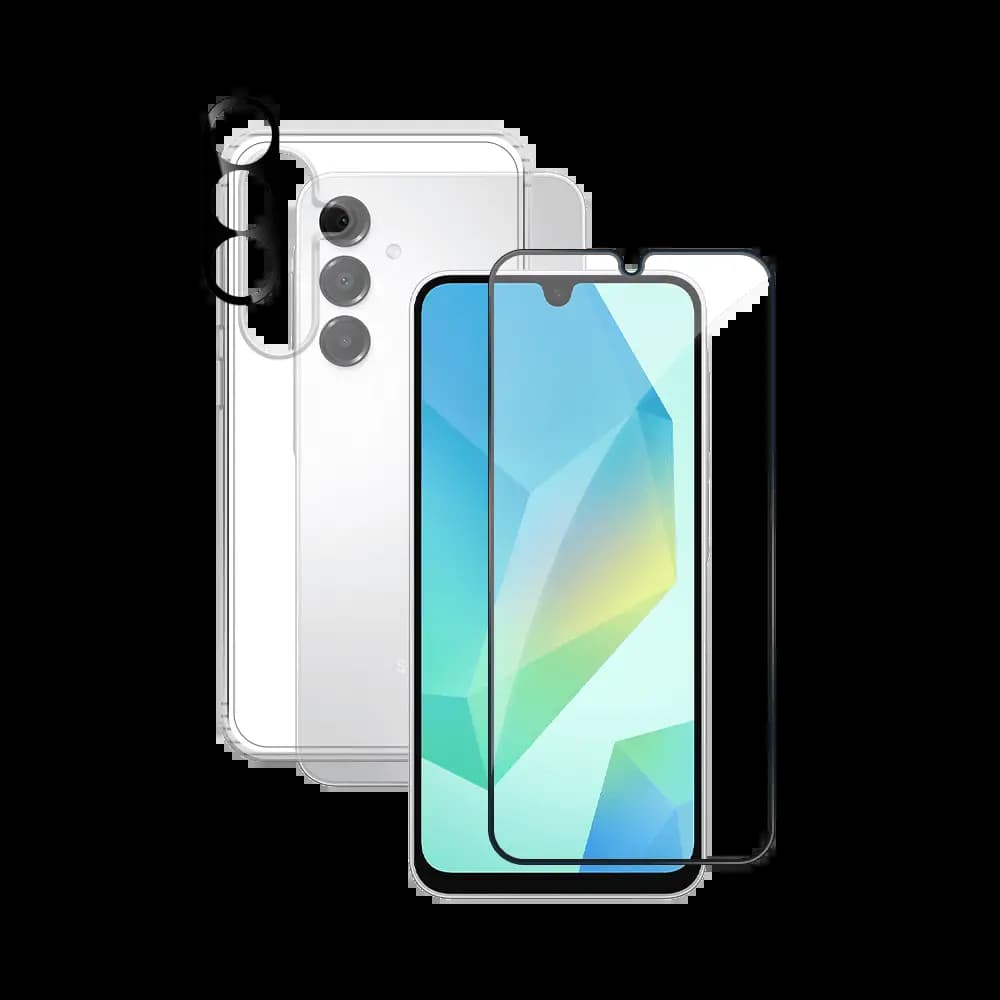 Pack de Protection Coque + Protection Lentille + Verre Trempé PROTECT pour Samsung Galaxy A16 Transparent