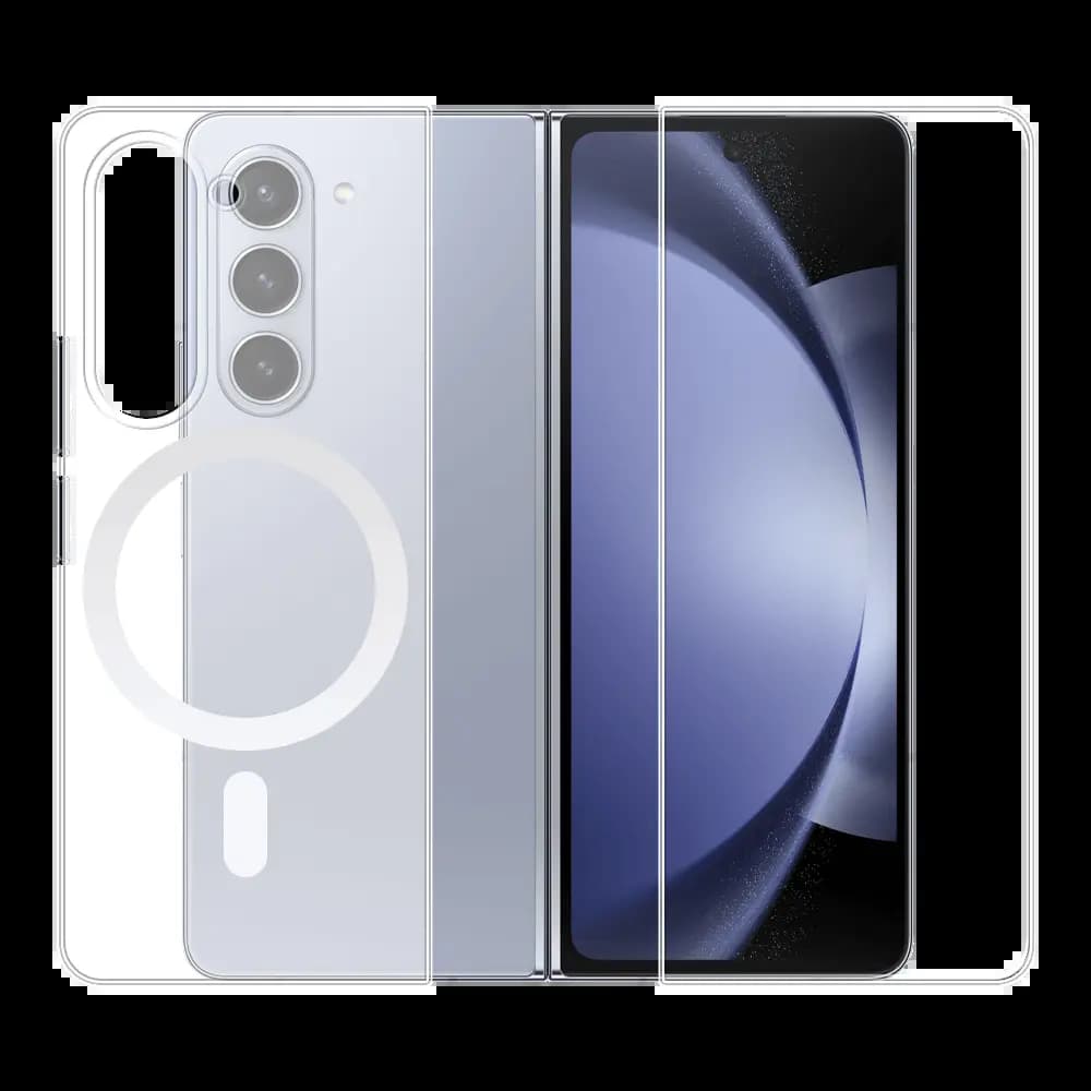Coque Silicone MagSafe Compatible pour Samsung Galaxy Z Fold 5 5G Transparent