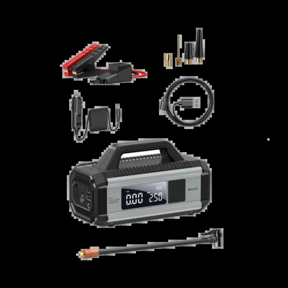 Booster pour Batterie Voiture Yesido 10000mAh avec Gonfleur pour Voiture, Vélo et Ballon Noir - Vue 2