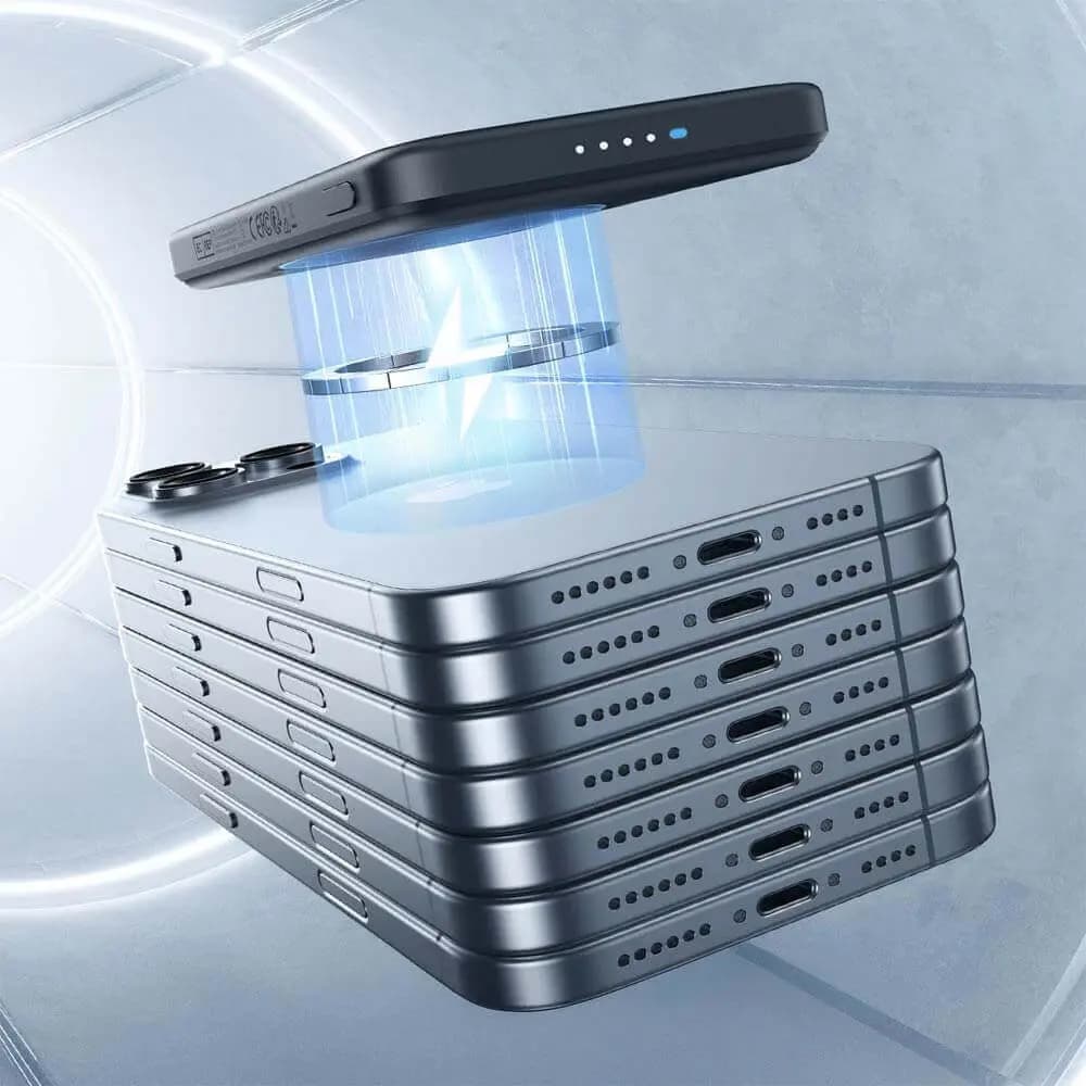 Batterie externe sans fil 15W magnétique 5000mAh charge rapide – ESR MagSlim Argent