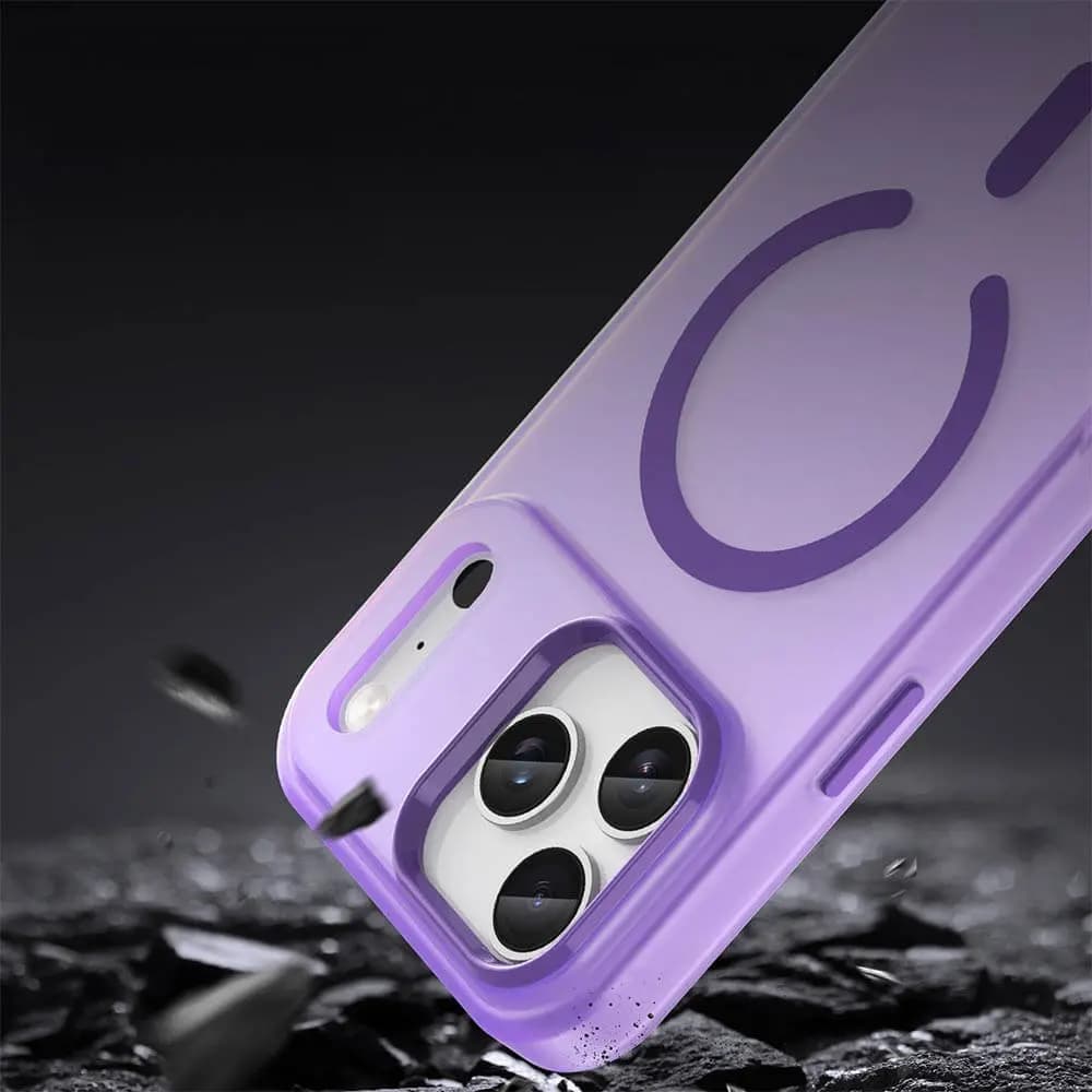 Coque MagSafe bi-matière – iPhone 17 Pro Max – PROTECT MF-006 Violet Foncé 