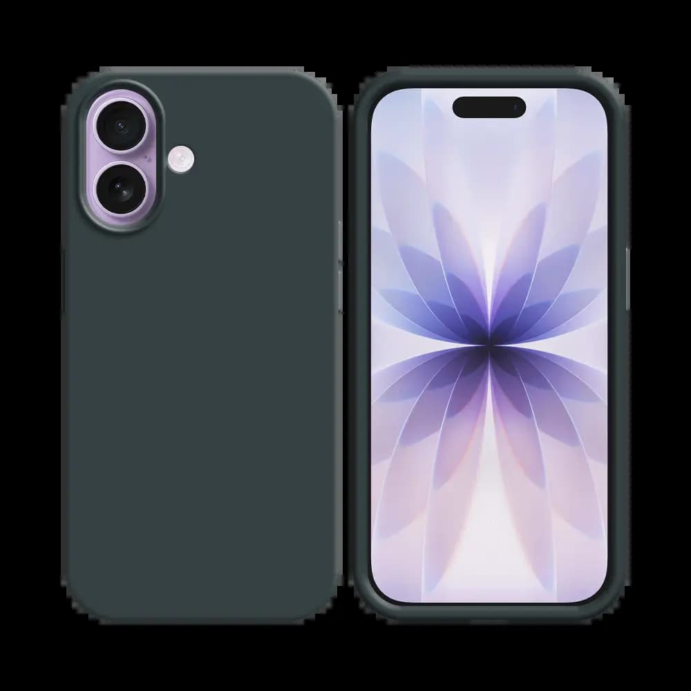 Coque Silicone Compatible pour Apple iPhone 17 Noir