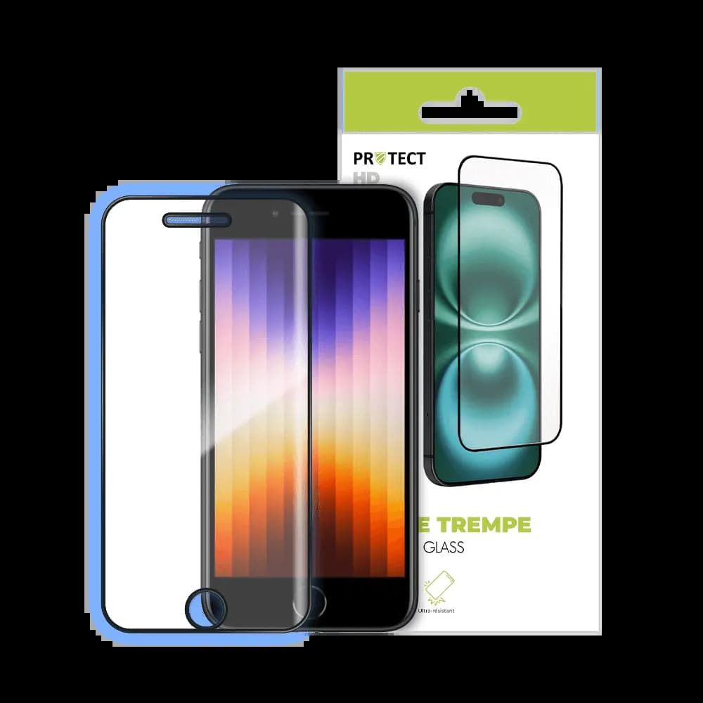Verre Trempé HD PROTECT pour Apple iPhone 6, iPhone 6S, iPhone 7, iPhone 8, iPhone SE (2nd Gen) & iPhone SE (3e Gen) Transparent