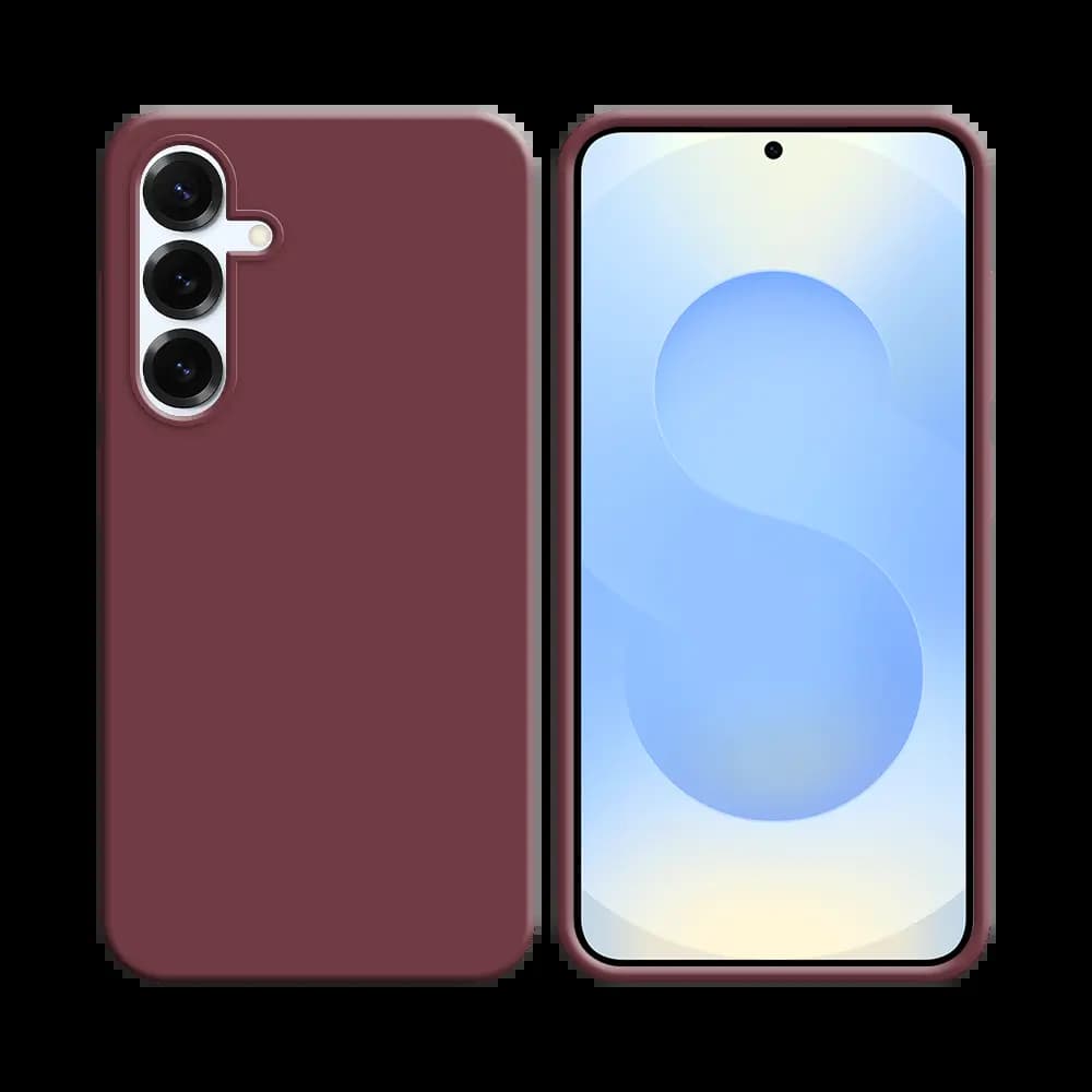 Coque Silicone Compatible pour Samsung Galaxy S25+ Bordeaux