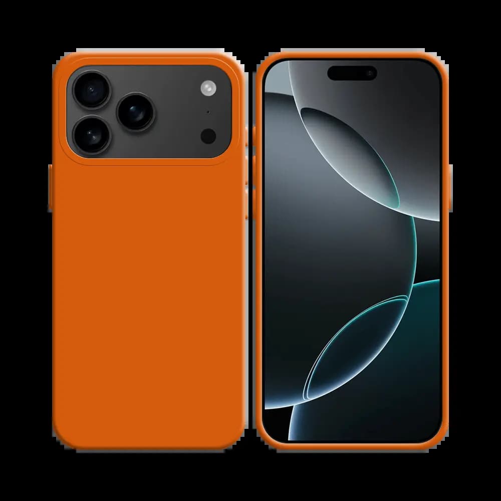Coque Silicone Compatible pour Apple iPhone 17 Pro Orange