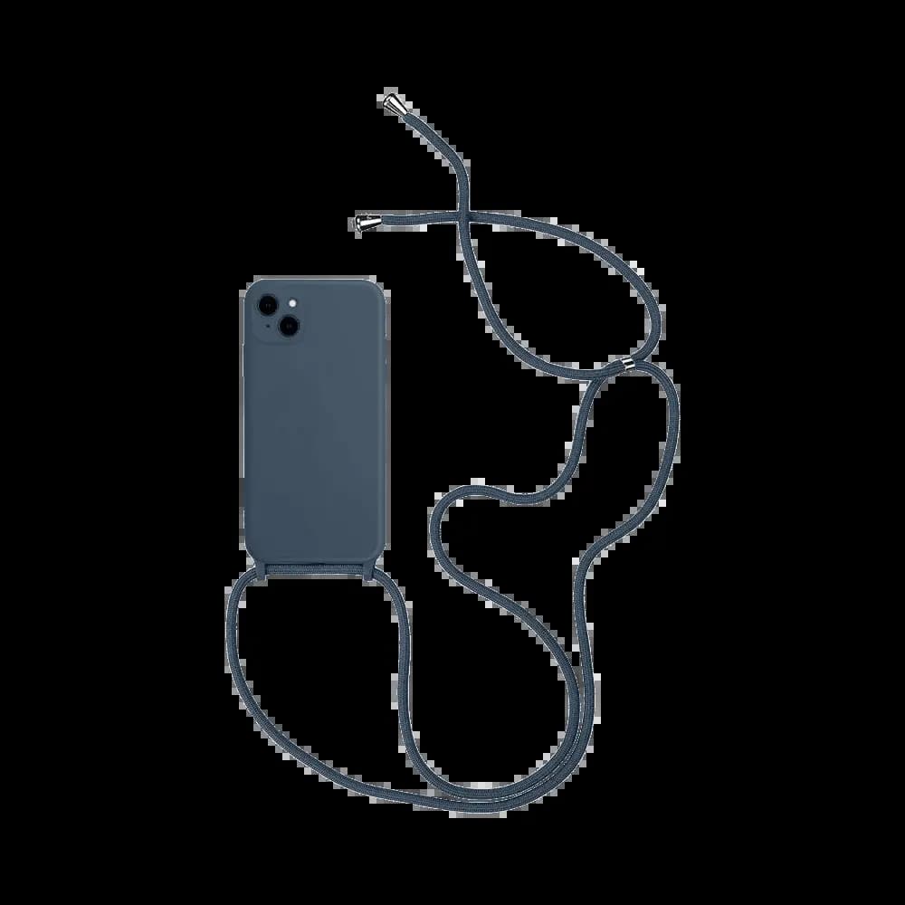 Coque Silicone avec Cordon Apple iPhone 14 Plus Bleu Marine