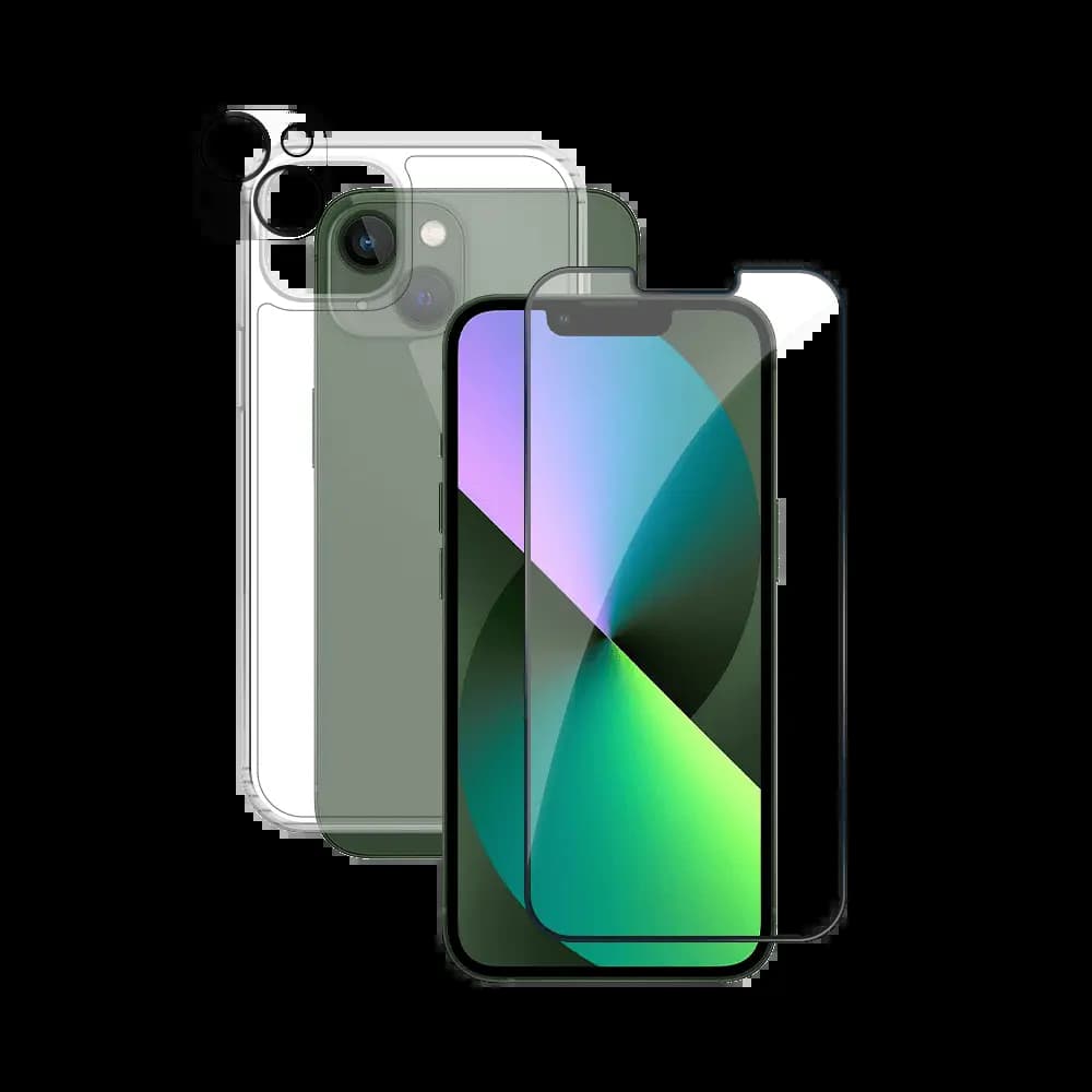 Pack de Protection Coque + Protection Lentille + Verre Trempé PROTECT pour Apple iPhone 13 Transparent