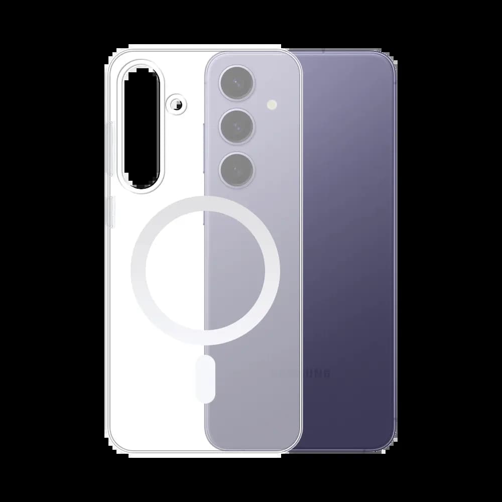 Coque Silicone MagSafe Compatible pour Samsung Galaxy S24+ 5G Transparent