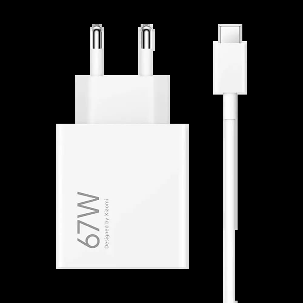 Chargeur secteur Xiaomi HyperCharge 67W + câble USB-C – Blanc