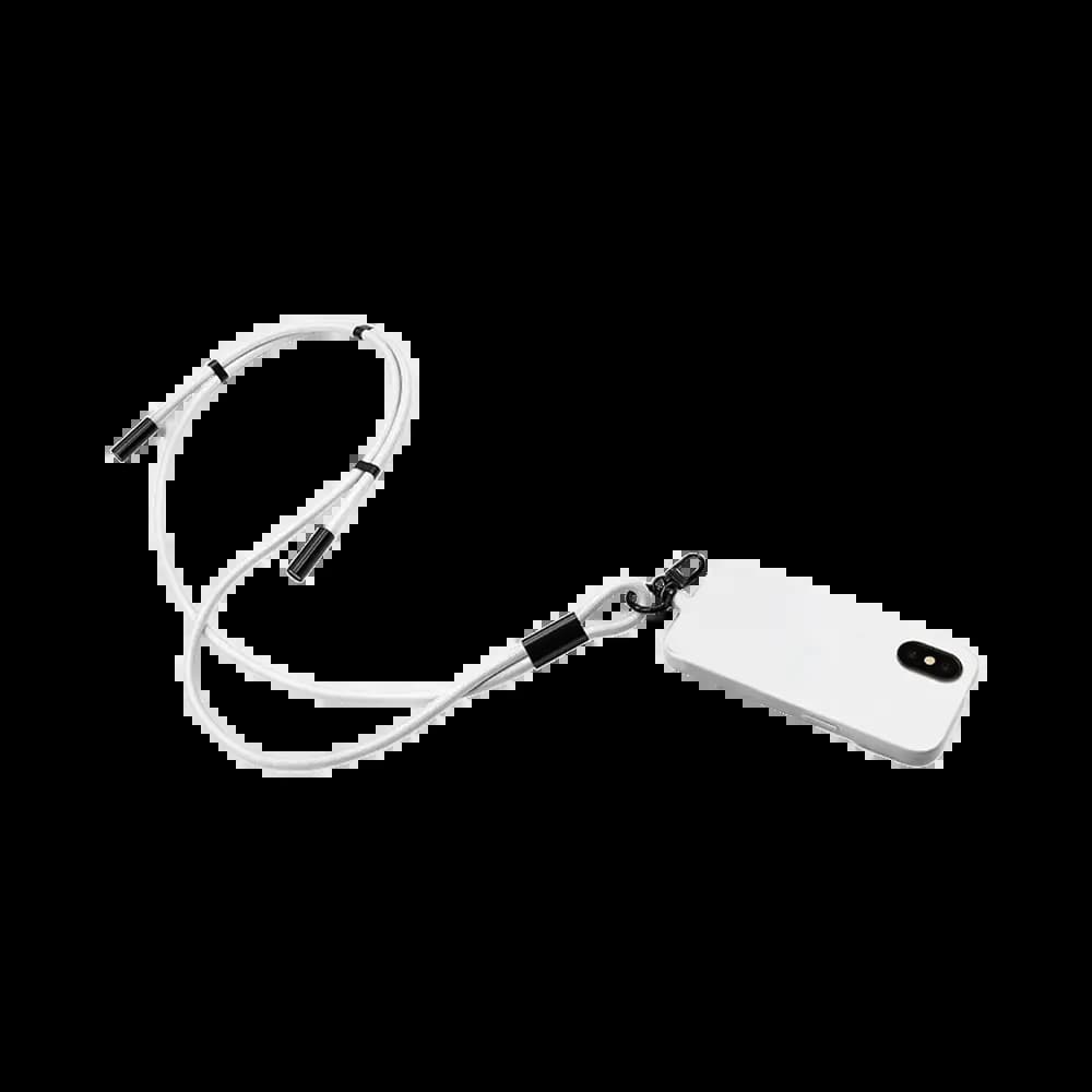 Tour de Cou Smartphone avec Câble Type-C vers Type-C Blanc