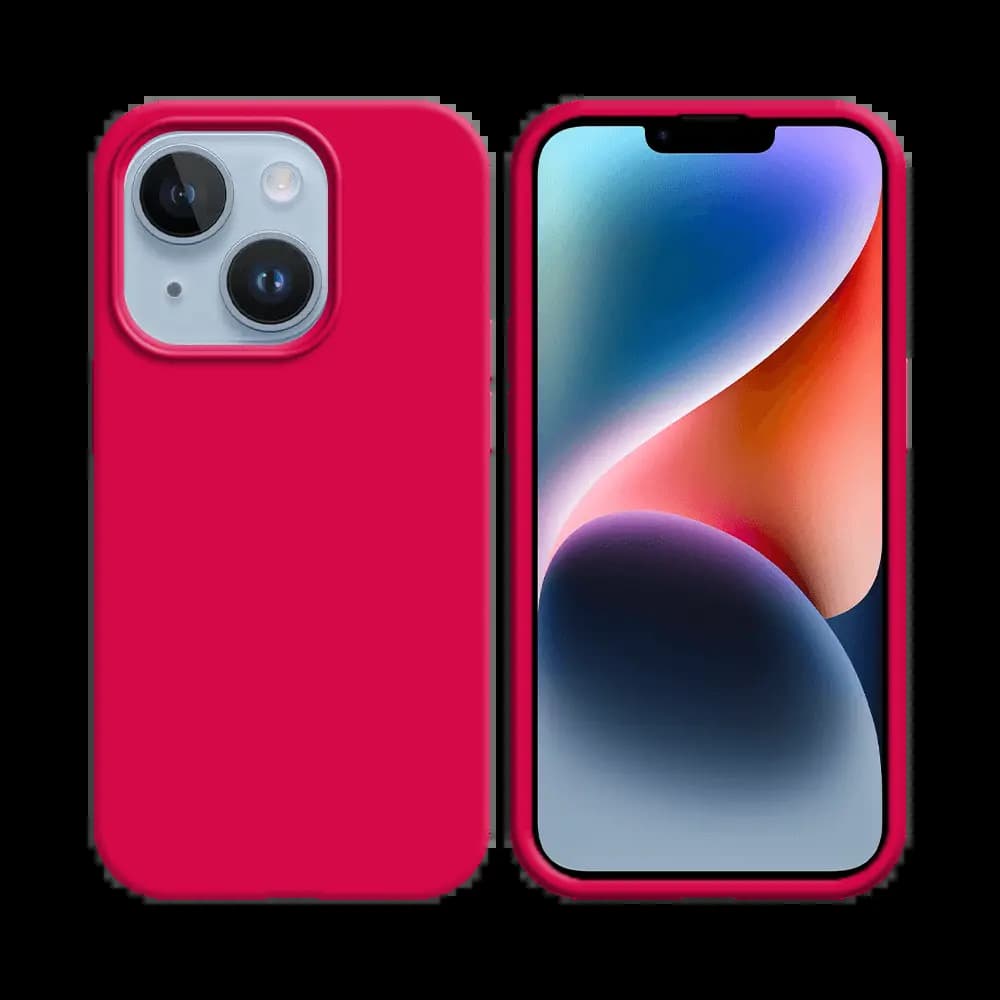 Coque Silicone Compatible pour Apple iPhone 14 Plus Rose Vif