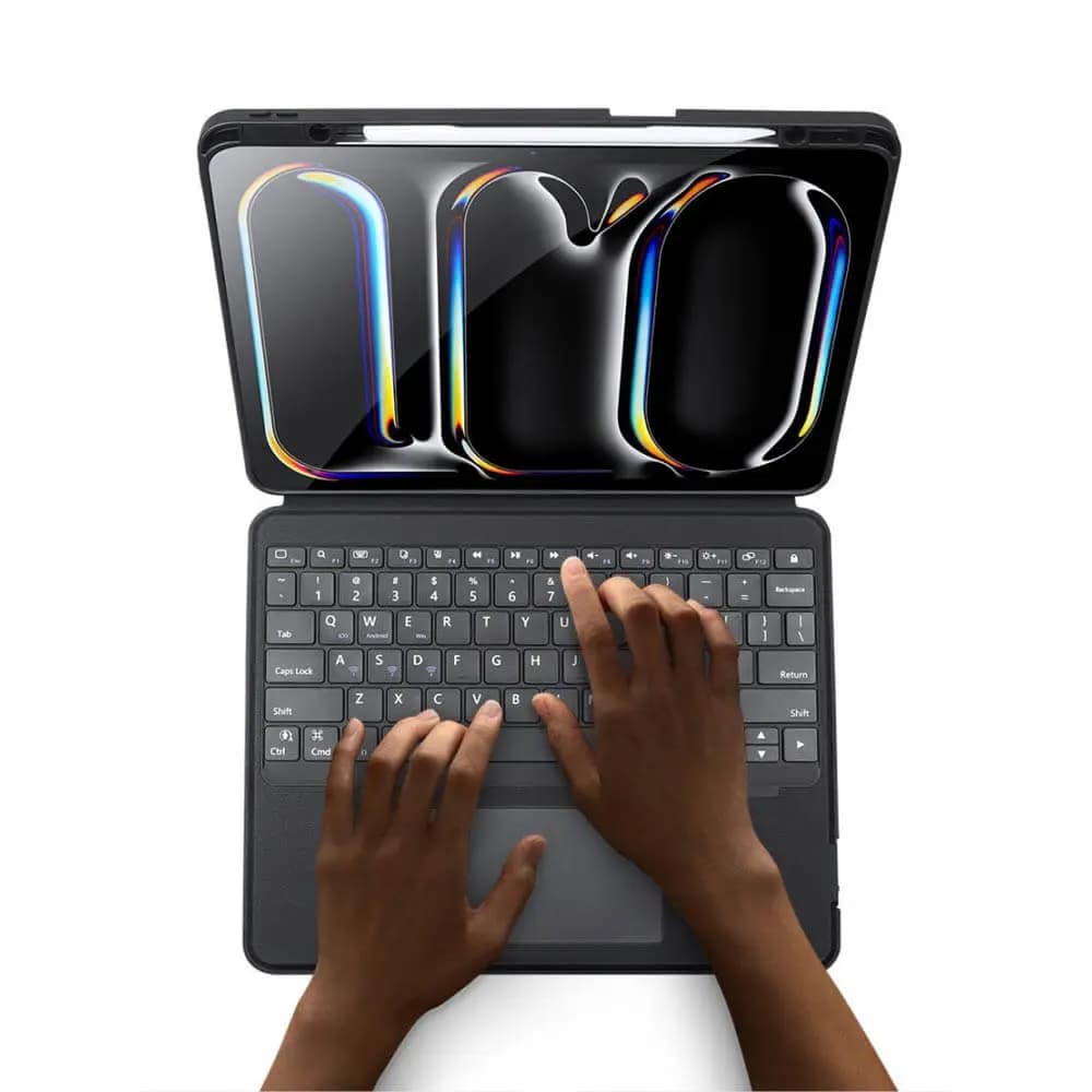 Housse de Protection avec Clavier Rétroéclairé Dux Ducis pour Apple iPad Pro 13" M4 (7e génération) Noir