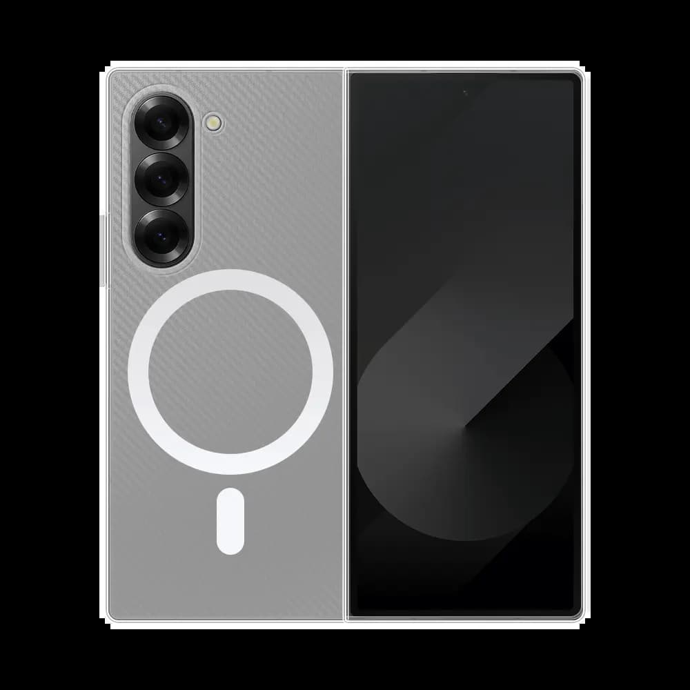 Coque Silicone MagSafe Compatible pour Samsung Galaxy Z Fold 6 5G Transparent