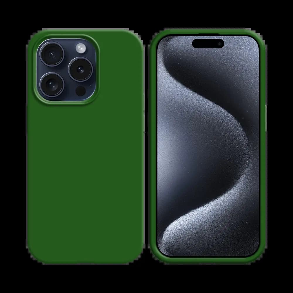 Coque Silicone Compatible pour Apple iPhone 15 Pro (#52) Vert Foncé