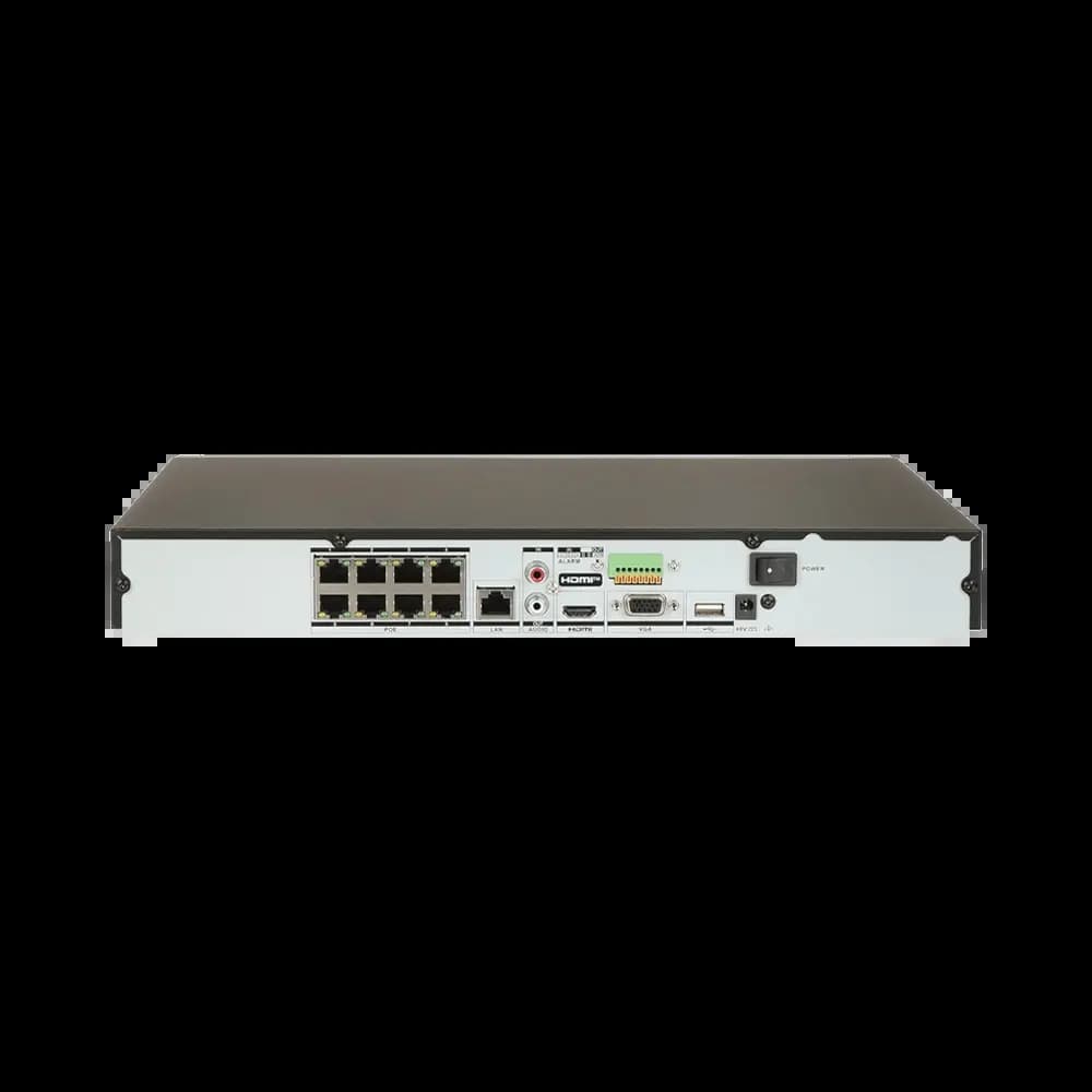 Enregistreur NVR avec IA Hikvision DS-7608NXI-K2/8P AcuSense (8 Channels PoE, 2 Ports HDD) Noir - Vue 3