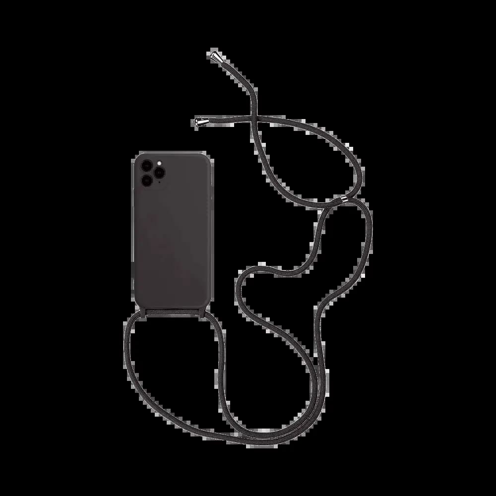 Coque Silicone avec Cordon Apple iPhone 13 Pro Max Noir