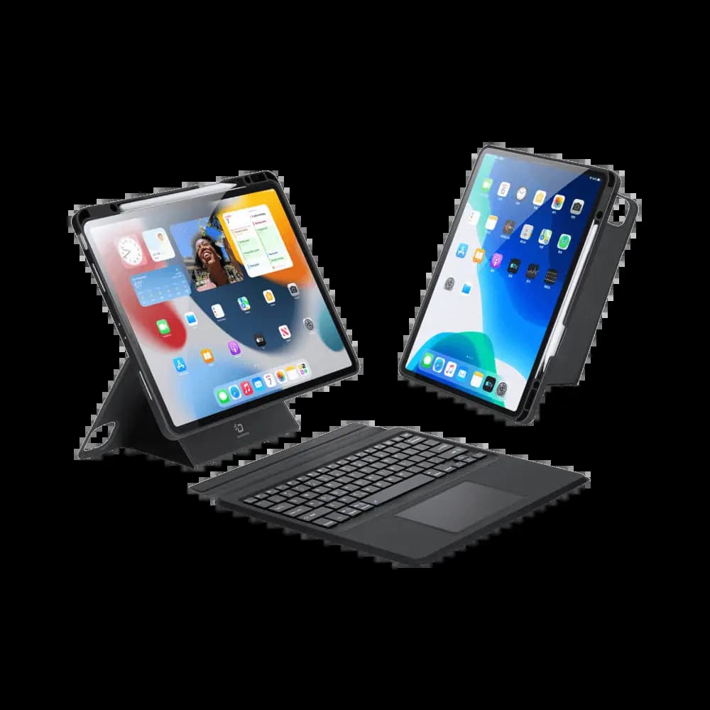 Housse de Protection avec Clavier Rétroéclairé Dux Ducis pour Apple iPad Pro 12.9" (3e génération, 4e génération & 5e génération), iPad Pro 12.9" M2 (6e génération) & iPad Air 13 M2 Noir