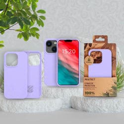 Coque Bambou Biodégradable PROTECT pour Apple iPhone 14 Violet Clair